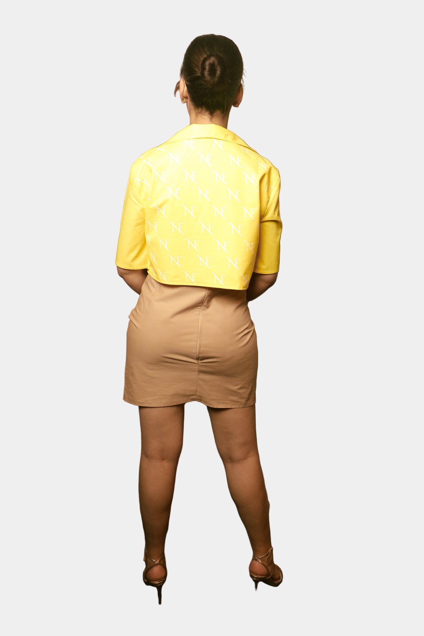 Yellow Printed Cotton Blazer