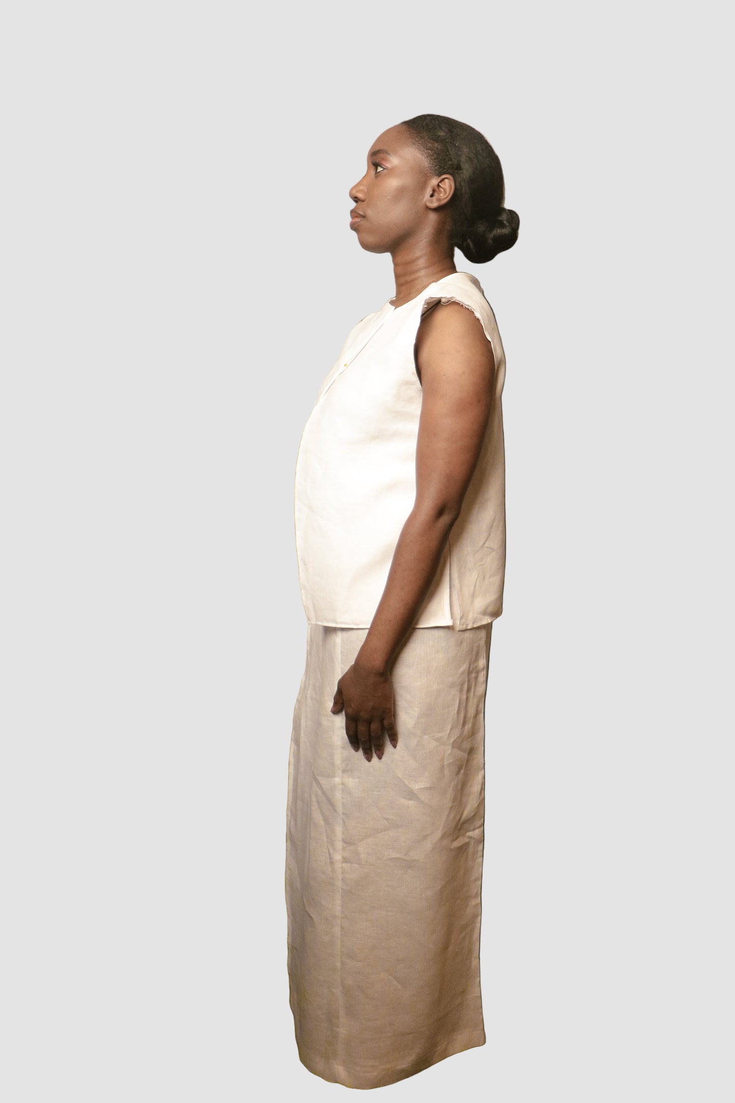 White Linen Warp Skirt