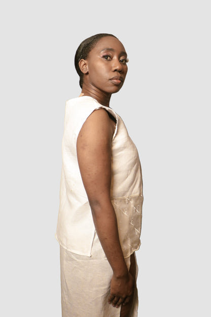 White Linen Warp Skirt