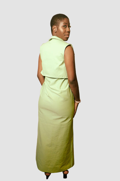 Olive Green Cotton Blazer