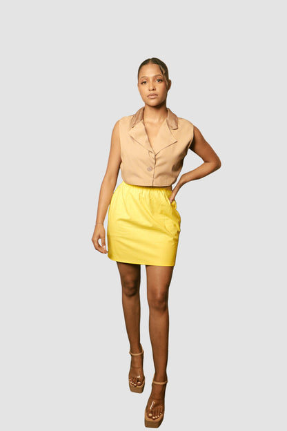 Mocha Mouse Cotton Crop Blazer