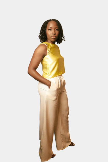 Yellow Silk Top