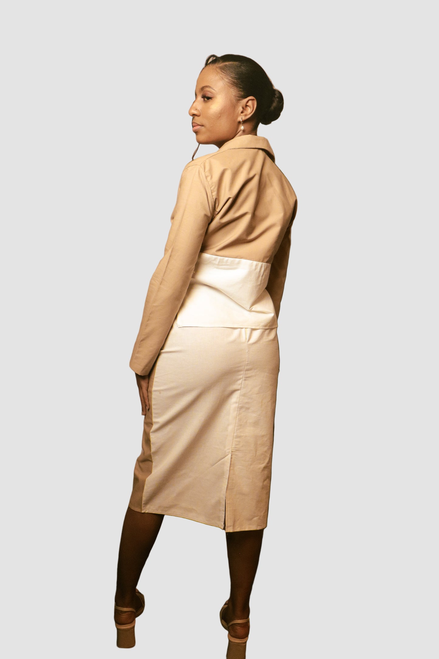 Mocha Mouse White Cotton Skirt