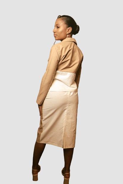 Mocha Mouse White Cotton Skirt