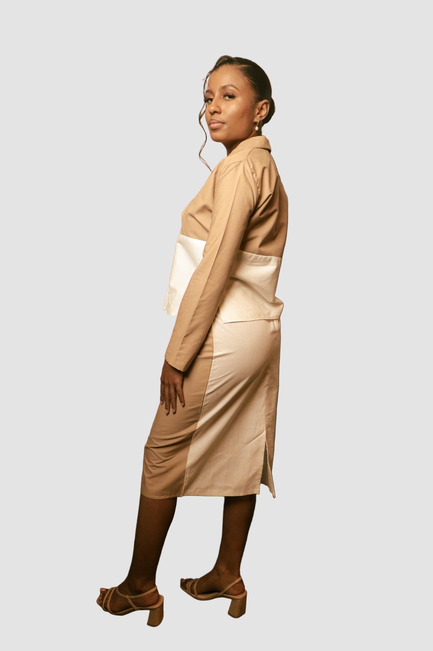 Mocha Mouse White Cotton Skirt